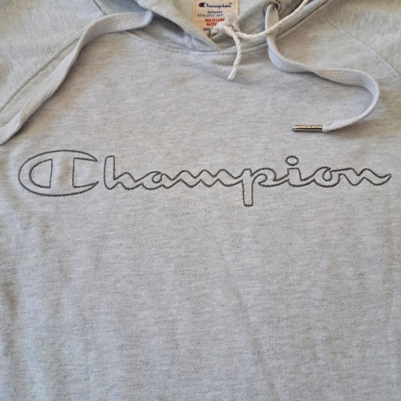 Champion Hoodie Light Grey Womens Medium Sweatshirt Cotton Blend - Picture 12 of 13